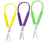 3 Piezas Tijeras Adaptables para Niños 14cm con Anillos Elásticos - Pequeñas Tijeras para Manualidades y Primavera - Ring Scissors Especiales