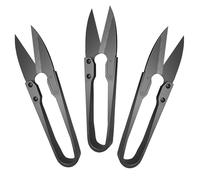 3 piezas tijeras de costura,pinza de cortar,Cincel Costura,Pequeño Tijeras de Costura,hilo de coser de metal con mango en U Cortador de alambre(mango de ABS negro)