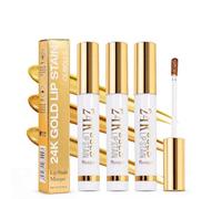 3 Piezas Tinta Labial Peel Off Oro 24K, Maquillaje de Labios Dorado | Tinta labial peel off con brillo dorado. Se aplica fácilmente y crea un maquillaje de labios elegante y original.
