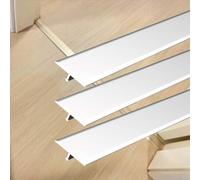 3 Piezas Tira De Umbral Perfil En T,Perfil De Transición Para Suelo Aluminio,3x90cm 4x90cm 6x90cm,Tira Divisoria Para Unir Huecos En El Suelo Cubre Juntas Suelo Impermeable(Plata,W4xL90cm)