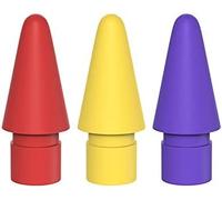 [3 piezas] Tucana punta de repuesto compatible con Apple Pencil de 1ª y 2ª generación Color Nib, Amarillo/Púrpura/Rojo