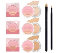 3 Piezas Under Eye Brightener Corrector Rosa Ojeras Corrector Maquillaje Precorrector Ojeras Ilumina Piel Larga Duración Hidratante Nutritivo Multiusos Marfil Natural Intenso Con 2 Pinceles Corrector