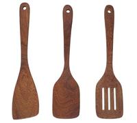 3 Piezas Utensilios De Cocina Madera, Antiadherente Utensilios Cocina Madera, Antiarañazos Espátulas De Madera, Utensilios De Cocina De Madera para Sartenes Antiadherentes, Utensilios De Cocina