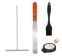 3 Piezas Utensilios para Hacer Crepes, Esparcidor de Masa de Crepes, Antiadherente Distribuidor de Masa, Rodillo para Crepes, Forma de T Set Esparcidor de Crepes para Hacer Crepes,Tortitas y Casera