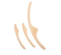 3 Piezas Varilla de Masaje Gua Sha de Madera Beige para Esculpir | Alivio Muscular y Agarre Cómodo, Portátil para Viajes y Desplazamientos, Fundamentos de Medicina China y Ergonomía Moderna