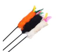 3 Piezas Varita para Gato Plumas de Colores, Diseño Flexible | Interacción y Diversión para Gatitos, Agarre Sencillo, Guardado Fácil, Uso Diario en Casa Color Aleatorio