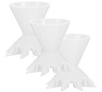 3 Piezas Vaso para Verter Pigmentos de Pintura de Plástico Blanco | Diseño Creativo y Delicado, Muestra el Color, Portátil para Guardar Pinturas, Adecuado Docentes