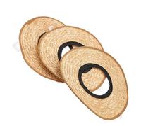 3 Piezas Visera Parasol de Paja para Casco de Seguridad, Ala Ancha | Protección UV y Frescor al Sol, Banda Elástica, para Obra y Carretera, Diámetro 23cm Color Aleatorio