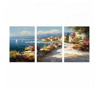 3 Piezas Vista al mar Pintar por Numeros Adultos 50 x 75cm*3 Luminiscencia Pintura por Numeros Adultos Puerto para Decoracion Pared, DIY Cuadros Decoracion Salon Modernos Regalo Mujer JLYH-1420