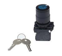 3 piezas Xb5-ag21 Xb5-ag33; Botón selector de dos archivos con llave de selección, interruptor de orificio abierto de 22 mm Zbe-10(2 gears,2NO)
