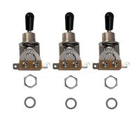 3 piezas Yootones 3 vías corta recta guitarra interruptor pickup selector para Epiphone Les Paul guitarra eléctrica (plata)