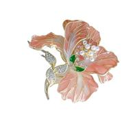 3. Pin de cristal floral cultural, sofisticado, con diamantes de imitación, joyería de aleación para regalos de moda y uso diario, broche de flores chinas, talla única, como se describe