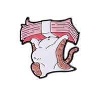 3. Pin de metal ligero para atuendos diarios, fiestas y estilos creativos, diseño versátil de gatos para bolsas, talla única, como se describe