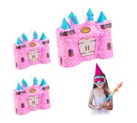 3 piñatas castillo de princesa Piñatas cumpleaños infantil rellenar color rosa