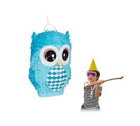 3 Piñatas de Búho, Piñatas tiernas de animales para rellenar tú mismo, Cumpleaños, colgantes, para golpear, Niños, azul