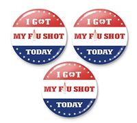 3 pines de botón vacunados con texto en inglés "I Got My Flu Shot" para insignias de salud, protector de insignia S, talla única, como se describe