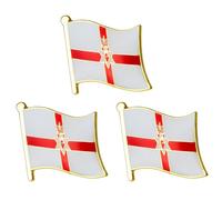 3 pines de solapa de metal esmaltado con bandera nacional de Irlanda del Norte, 1,9 x 1,5 cm, acabado esmaltado duro con cierre seguro para orgullo nacional, historia, eventos y coleccionistas