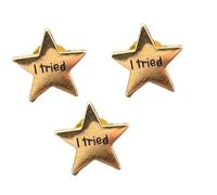 3 pines esmaltados con diseño de estrellas con texto en inglés "I Tried Stars", broche de solapa divertido y moderno