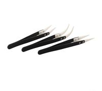 3 pinzas de acero inoxidable para reparación de piezas de precisión, opciones rectas y curvas para trabajos de cerámica y porcelana (3 piezas)