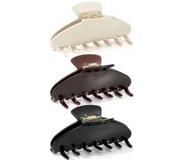 3 pinzas de acetato para el cabello para mujer, 4 pulgadas grandes y lindas pinzas de mandíbula para cabello grueso, medio o fino, pinzas vintage Y2K, negro, blanco, café