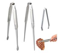 3 Pinzas de Cocina de Acero Inoxidablede Precision, Utensilios Finas Chef Profesionales, Pinzas de Espina de Pescado para Alimentos Cocinero Mariscos Barbacoas, 27.5cm *2 + 11.5cm *1