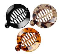 3 pinzas de resina para el pelo de plátano pequeñas, peines de cola de pez, peine lateral, soporte redondo para coleta de caballo para mujeres y niñas, accesorios para el cabello y pasadores