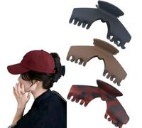 3 pinzas grandes para el pelo para sombrero, pinzas de béisbol para mujeres y niñas, pinzas grandes para el pelo de camionero antideslizantes, fuertes pinzas para el pelo, aptas para peinados largos y