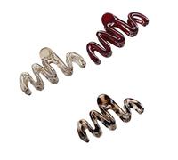 3 pinzas onduladas para el pelo para mujer, pinzas largas y antideslizantes, accesorios prácticos, sujeción fuerte, cómoda, bonita pinza de resina para el pelo para mujer