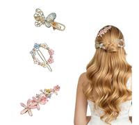 3 Pinzas Para El Pelo Con Mariposas Primaverales, Para Una Sujeción Segura En Diferentes Tipos de Cabello Y Que Se Adapta A Diferentes Peinados | Ideal Para El A Día Y Los Picnics Primaverales
