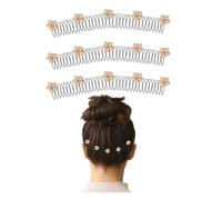 3 pinzas para el pelo invisibles y elásticas de flores en forma de U, peine fijador de acabado de cabello elástico, bonito soporte invisible para el cabello, pinzas para el pelo en U, herramientas de