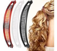 3 pinzas para el pelo para mujer, pinzas de plátano para el cabello, pinzas para el cabello para mujer, soporte para peine para cabello largo y grueso, fino y rizado, horquillas de 15 x 2 cm, uso