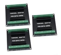3 placas adaptadoras de terminales para Esp32 Devkit V1 30 pines Gpio Expander con terminales de tornillo y cabezales de pin, negro y verde, PCB de doble capa, no requiere soldadura, fácil conexión