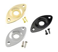 3 placas de conector de guitarra, placa de cubierta de entrada de salida, placa de conector ovalada curvada de acero, accesorios de guitarra, enchufe de bajo para guitarra eléctrica de estilo de
