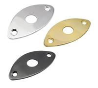 3 placas de conector de guitarra, placa de cubierta de entrada de salida, placa de conector ovalada curvada de acero, accesorios de guitarra, enchufe de bajo para guitarra eléctrica estilo piezas de