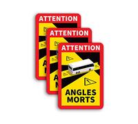3 placas magnéticas Attention Angles Morts, 25 x 17 cm, para autobús y caravanas, cartel de advertencia para Francia con protección UV