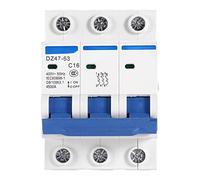 3 Polos Disyuntor de protección, Interruptor de seguridad MCB DZ47-63 CA 400V 16A Disyuntor miniatura