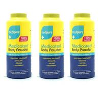3 polvos medicados para el cuerpo de Medipure, ayuda a enfriar la piel irritada, 100% libre de talcos (200 g) - Swan house®