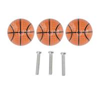 3 pomos para gabinete de baloncesto, 1,4 x 1,4 x 1,4 pulgadas, tipo bola, cajón de un solo agujero, mango de cerámica, aparador decorativo portátil, tiradores para cocina y hogar