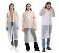 3 poncho de lluvia EVa con capucha, impermeable, transparente | Chubasquero plegable Poncho de lluvia, capa de lluvia, talla única, chubasquero para bicicleta, adultos, hombres y mujeres