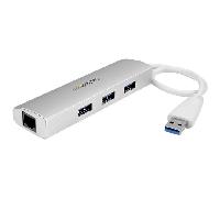 Startech 3-port Usb 3.0 Hub Plus Gigabit Ethernet One Size White