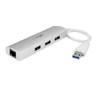 Startech 3-port Usb 3.0 Hub Plus Gigabit Ethernet One Size White