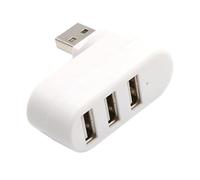 3-Port USB 2.0 Hub, USB Splitter Adapter, Flexible Rotation Design, 3 Port Expansion Safe Device Connector, for Cell Phones, Digital Cameras, HD Camera Accessories
