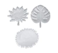 3 posavasos redondos de hoja de arce, molde de silicona de resina epoxi UV para manualidades hechas a mano