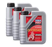 3 potes de aceite Liqui Moly Offroad Race 3063, para motor de motocicleta 2T, semisintético, 1 L
