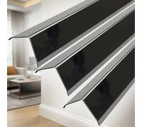 3 protectores de esquina de acero inoxidable en forma de L, protectores de borde de pared anticolisión para puertas, ventanas y salpicaduras, 3 cm de ancho (negro)