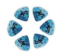 3 púas de guitarra con estampado de ballenas asesinas de diferentes grosores para guitarra eléctrica, guitarra acústica, paquete de 12