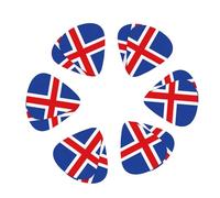 3 púas de guitarra con estampado de bandera de Islandia de diferentes grosores para guitarra acústica, guitarra eléctrica, paquete de 12