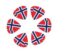 3 púas de guitarra con estampado de bandera noruega de diferentes grosores para guitarra acústica, guitarra eléctrica, paquete de 12