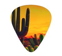 3 púas de guitarra con estampado de cactus en el desierto de diferentes grosores para bajo, ukelele y guitarras acústicas