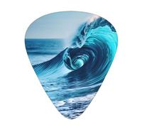 3 púas de guitarra con estampado de olas de mar y océano de diferentes grosores para bajo, ukelele y guitarras acústicas